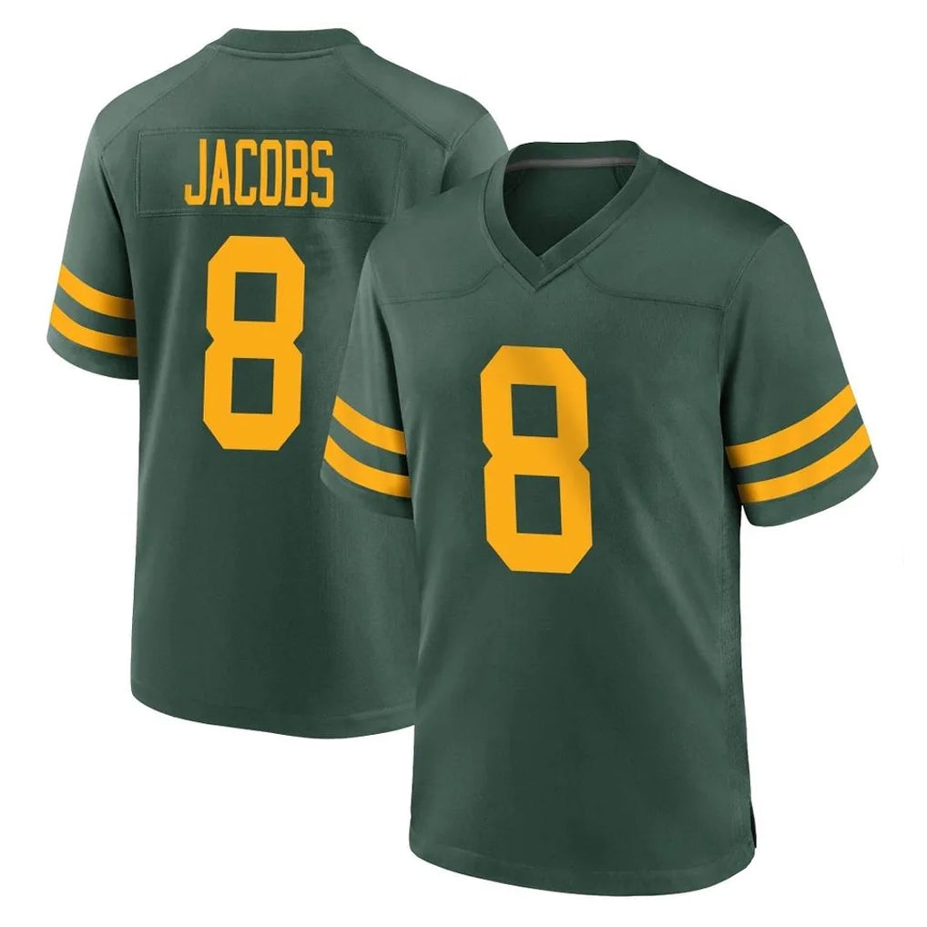 GB.Packers #8 Josh Jacobs Player Green Alternate Home Game ROCER Stitched Jerseys