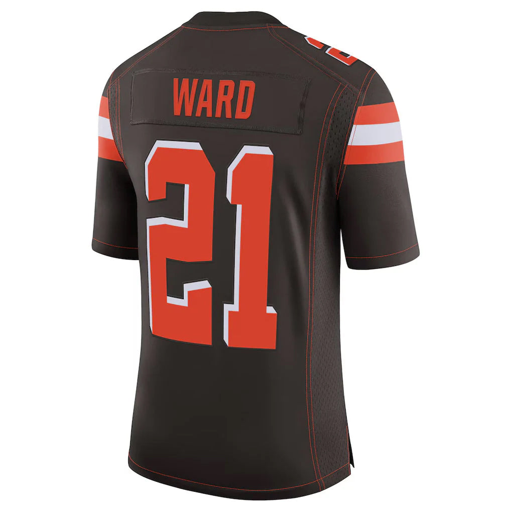 C.Browns #21 Denzel Ward Player Brown Vapor Limited Home Game ROCER Stitched Jerseys