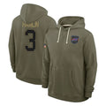 B.Bills #3 Damar Hamlin Player Olive Salute To Service Hoodies Game ROCER Stitched Jerseys