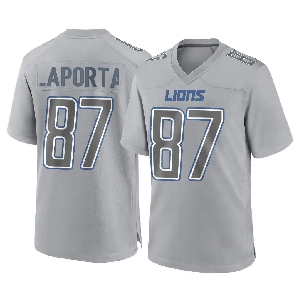 D.Lions #87 Sam LaPorta Player Gray Atmosphere Fashion Home Game ROCER Stitched Jerseys