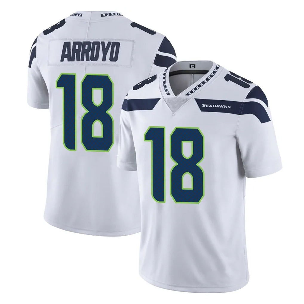 S.Seahawks #18 Elijah Arroyo Player White Limited Vapor Untouchable Home Game ROCER Stitched Jerseys