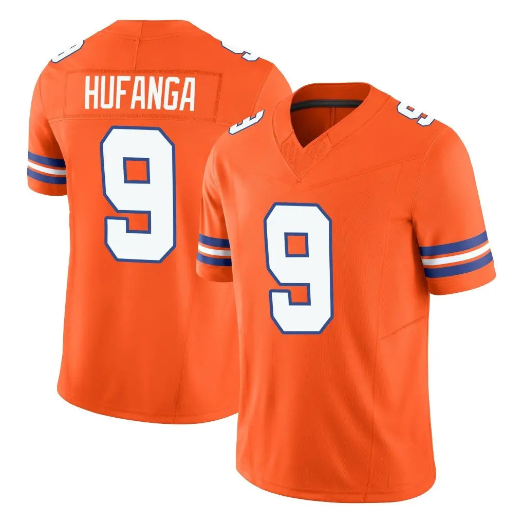 D.Broncos #9 Talanoa Hufanga Player Orange Limited Alternate Vapor F.U.S.E. Throwback Game ROCER Stitched Jerseys