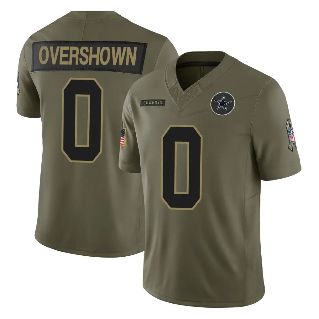 D.Cowboys #0 DeMarvion Overshown Player Olive 2025 Salute to Service Limited Home Game ROCER Stitched Jerseys