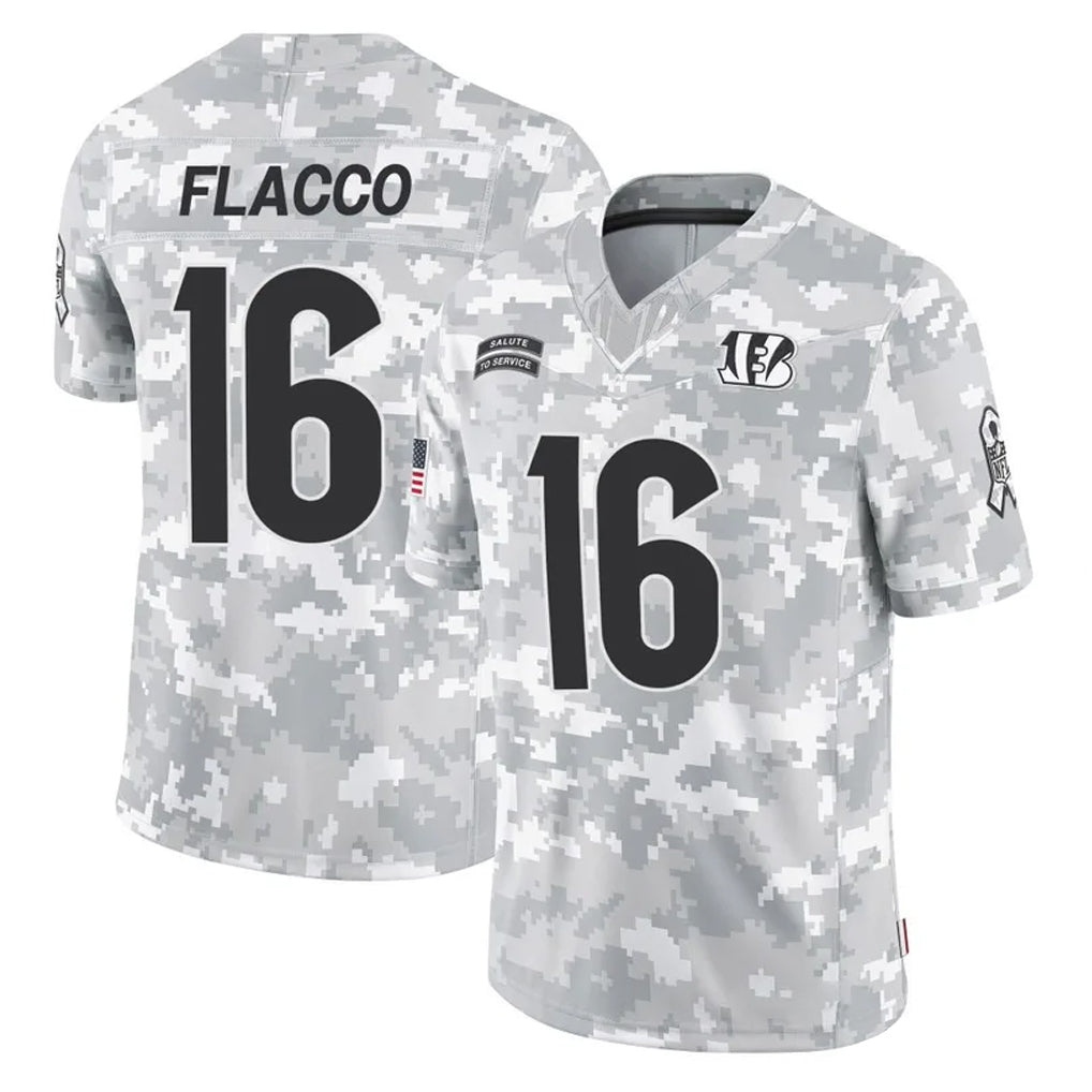 C.Bengals #16 Joe Flacco Player Arctic Camo Salute to Service Limited ROCER Stitched Jerseys