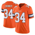 D.Broncos #34 JL Skinner Player Orange Vapor Untouchable Limited Home Game ROCER Stitched Jerseys