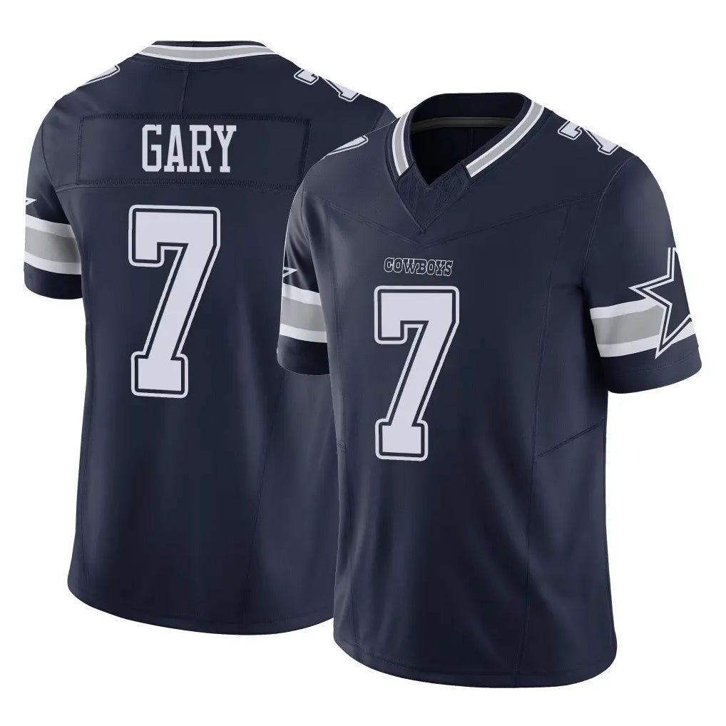 D.Cowboys #7 Rashan Gary Player Navy Limited Vapor F.U.S.E. Home Game ROCER Stitched Jerseys