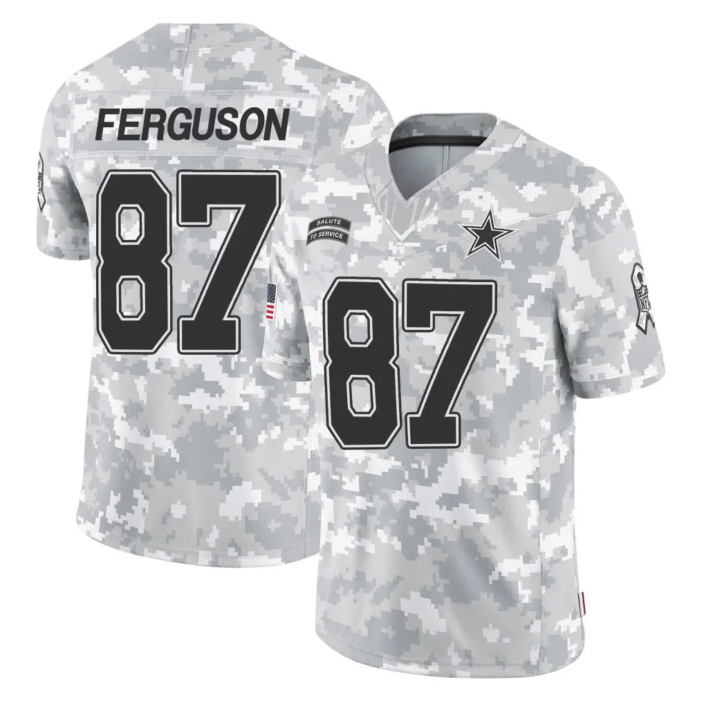 D.Cowboys #87 Jake Ferguson Player Arctic Camo Salute to Service Limited Home Game ROCER Stitched Jerseys