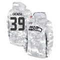 S.Seahawks #39 Ty Okada Player Arctic Camo Limited Salute to Service Pullover Hoodies Game ROCER Stitched Jerseys