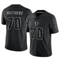 A.Falcons #70 Jake Matthews Player Black RFLCTV Limited ROCER Stitched Jerseys