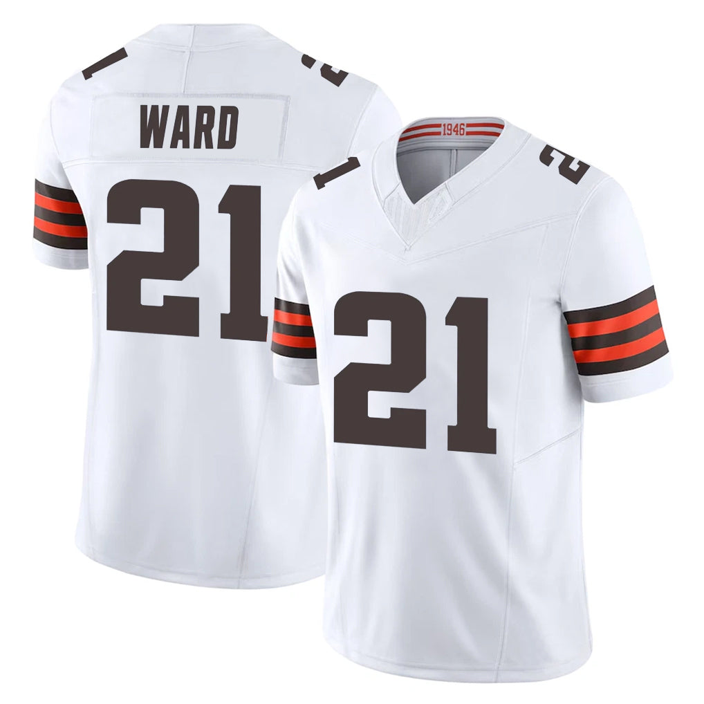 C.Browns #21 Denzel Ward Player White Vapor F.U.S.E. Limited Home Game ROCER Stitched Jerseys