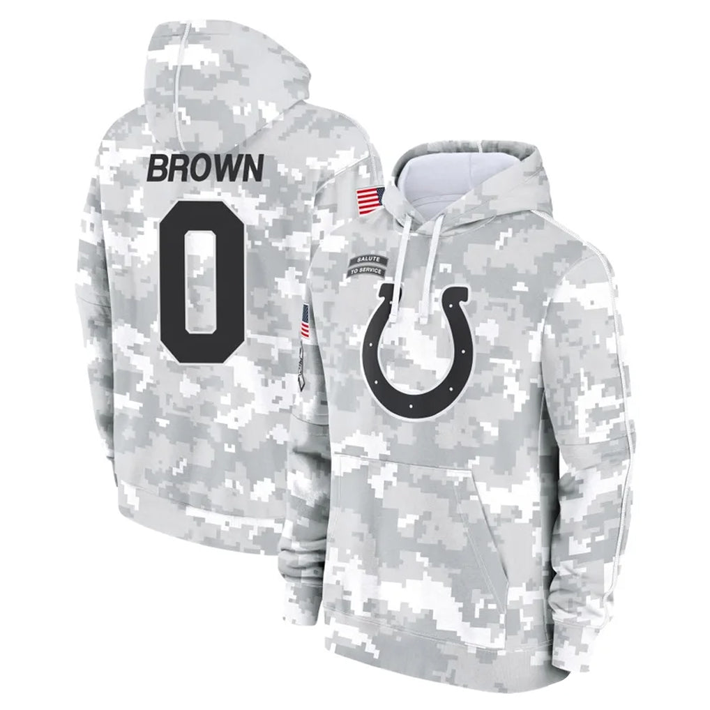 IN.Colts #0 Camryn Bynum Player Arctic Camo Salute to Service Hoodies Limited Game ROCER Stitched Jerseys