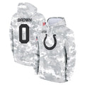 IN.Colts #0 Camryn Bynum Player Arctic Camo Salute to Service Hoodies Limited Game ROCER Stitched Jerseys