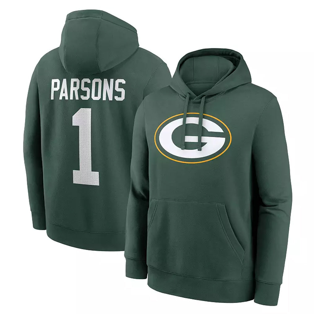 GB.Packers #1 Micah Parsons Player Black Pullover Hoodies Limited ROCER Stitched Jerseys