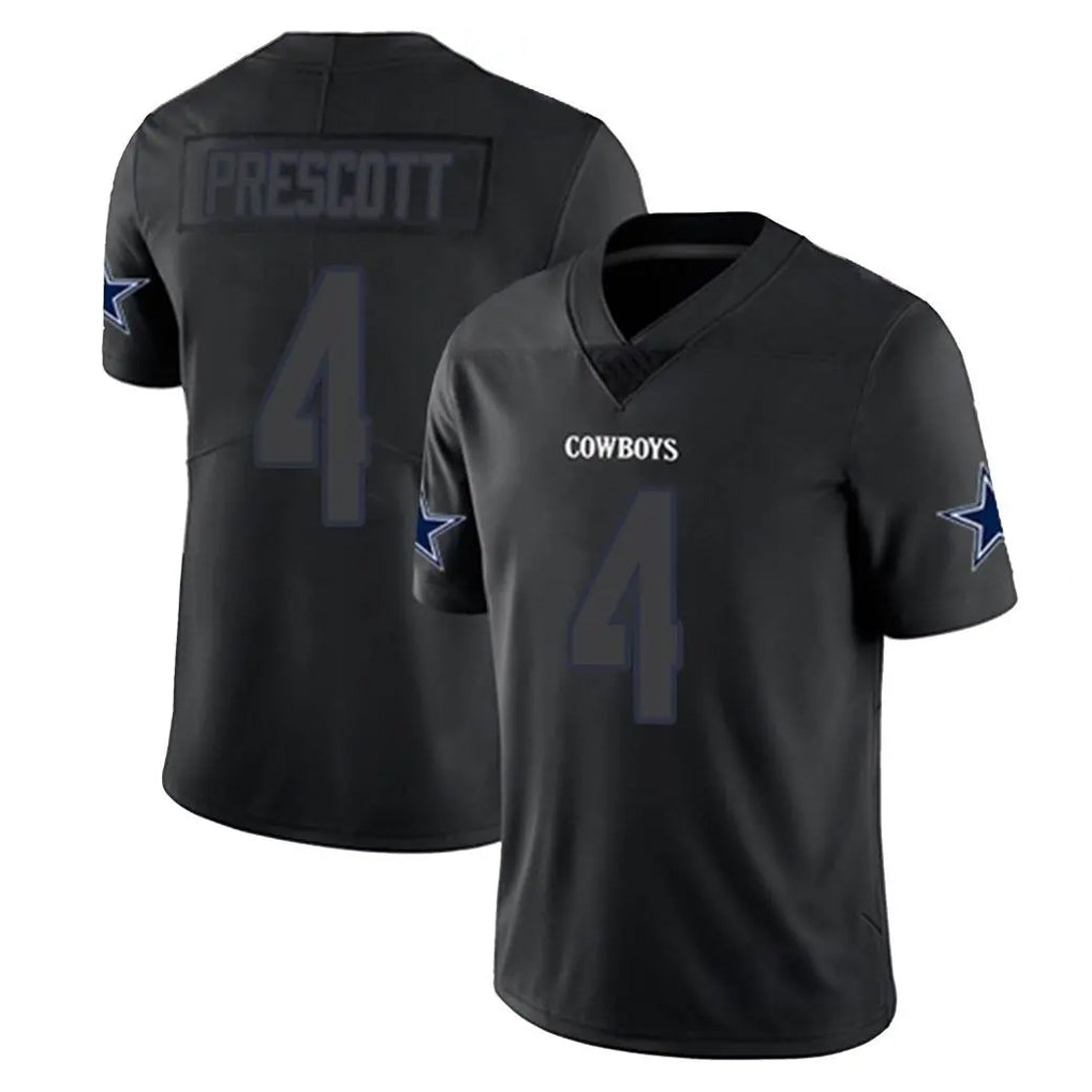 D.Cowboys #4 Dak Prescott Player Black Impact Limited Home Game ROCER Stitched Jerseys