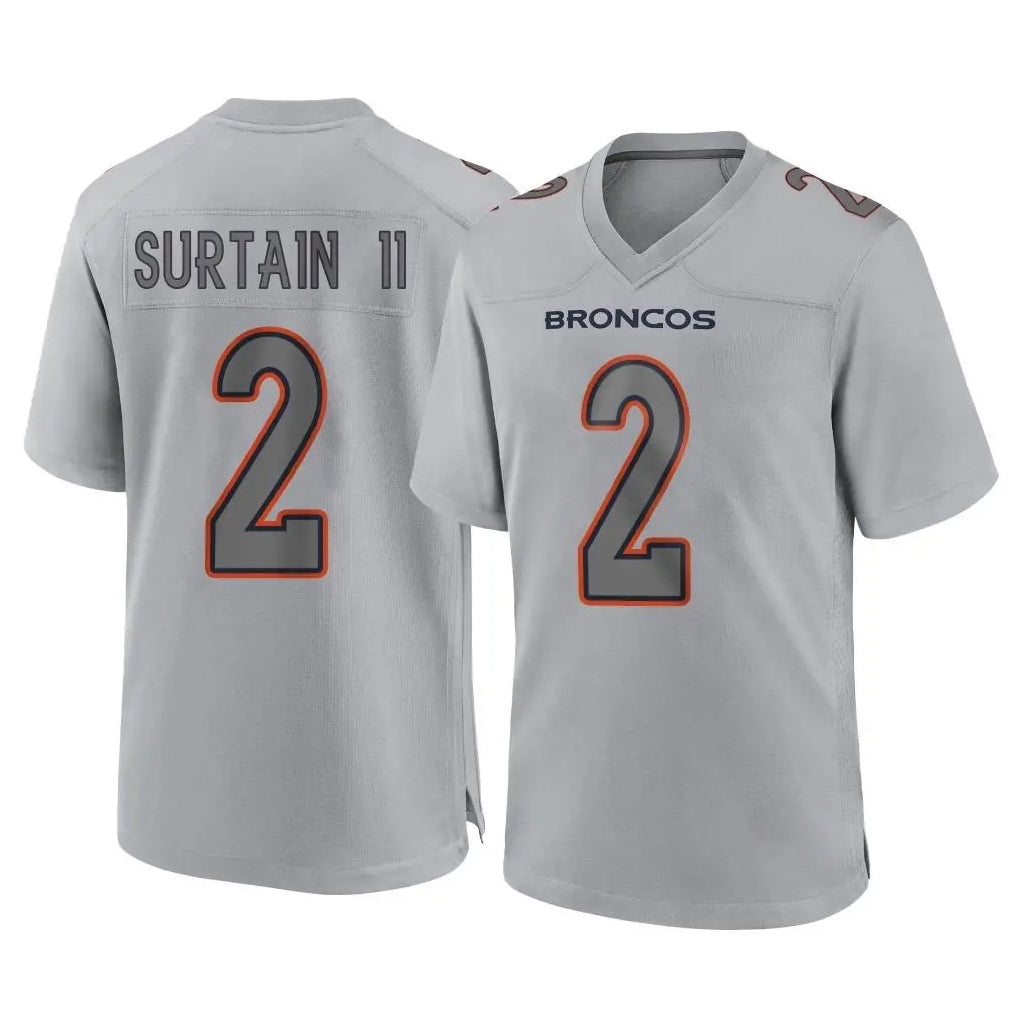 D.Broncos #2 Pat Surtain II Player Gray Atmosphere Fashion Limited Game ROCER Stitched Jerseys