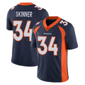 D.Broncos #34 JL Skinner Player Navy Vapor Untouchable Limited Game ROCER Stitched Jerseys