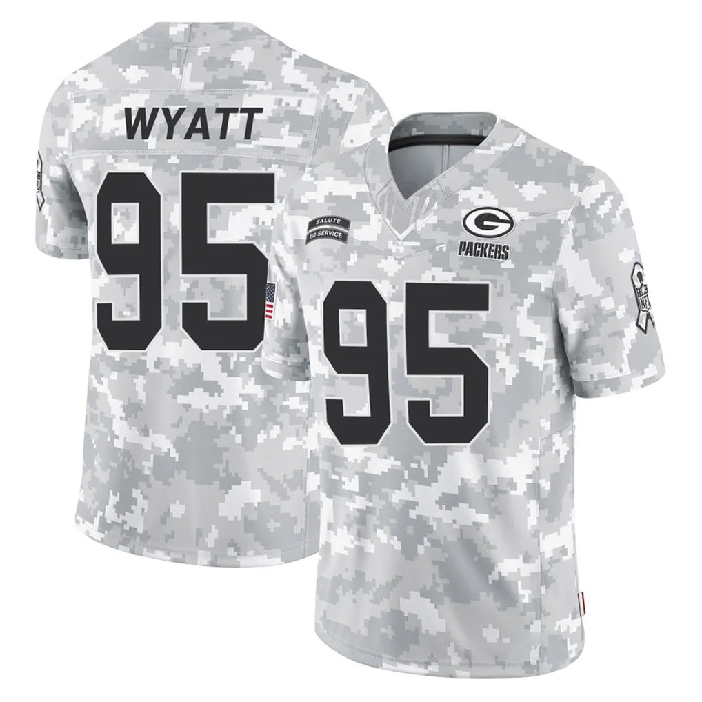 GB.Packers #95 Devonte Wyatt Player Arctic Camo Salute To Service Limited ROCER Stitched Jerseys
