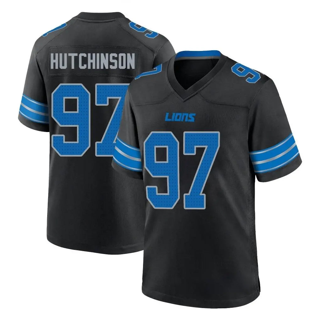 D.Lions #97 Aidan Hutchinson Player Black Alternate Home Game ROCER Stitched Jerseys