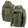 S.Seahawks #21 Devon Witherspoon Player Olive Salute to Service Pullover Hoodie Home Game ROCER Stitched Jerseys