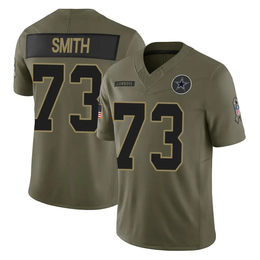D.Cowboys #73 Tyler Smith Player Olive 2025 Salute to Service Limited Home Game ROCER Stitched Jerseys