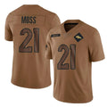D.Broncos #21 Riley Moss Player Brown Salute To Service Limited ROCER Stitched Jerseys