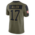 B.Bills #17 Josh Allen Player Olive Salute To Service Limited Home Game ROCER Stitched Jerseys