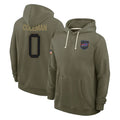 B.Bills #0 Keon Coleman Player Olive Salute To Service Hoodies Game ROCER Stitched Jerseys