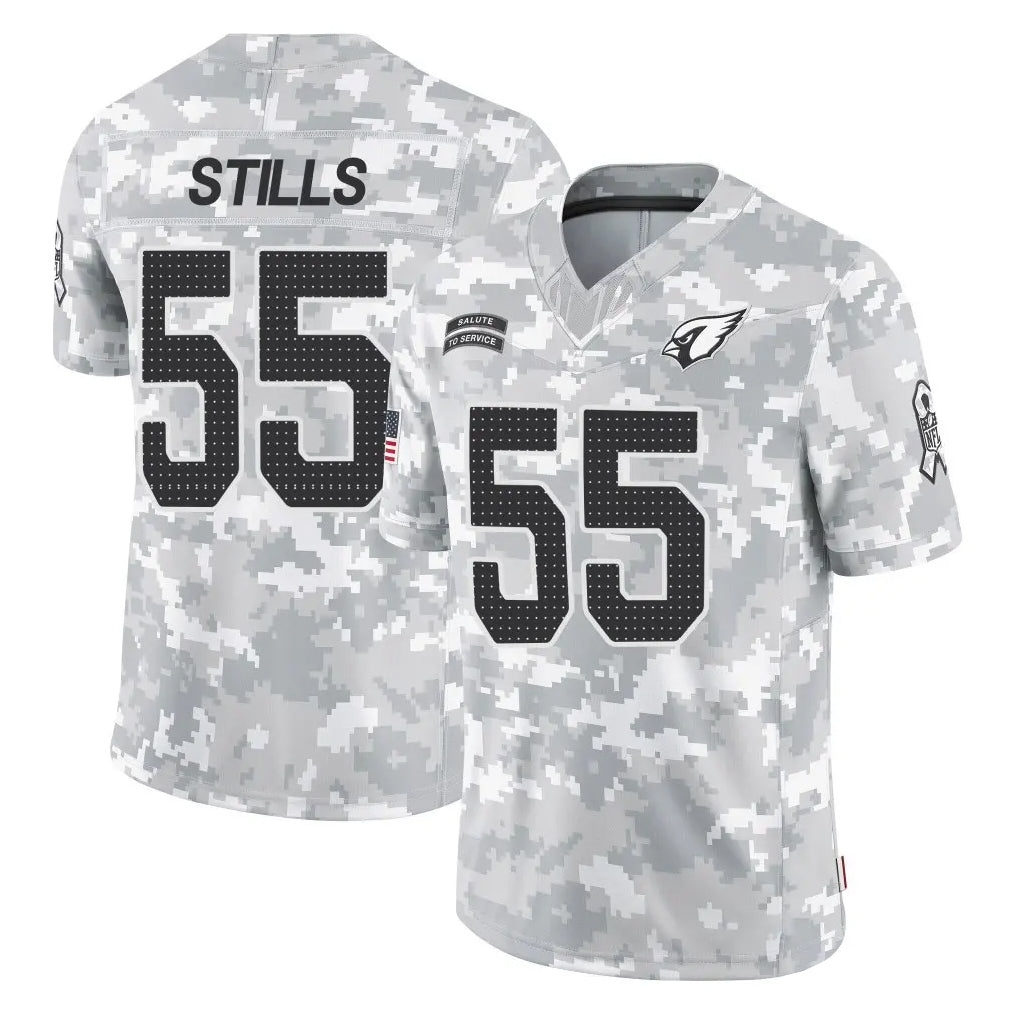A.Cardinals #55 Dante Stills Player Camo Salute to Service Limited Home ROCER Stitched Jerseys