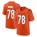 C.Bengals #78 Anthony Munoz Player Orange Home Game ROCER Stitched Jerseys