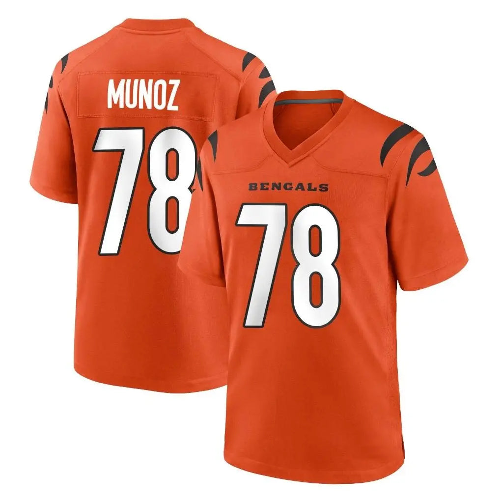 C.Bengals #78 Anthony Munoz Player Orange Home Game ROCER Stitched Jerseys