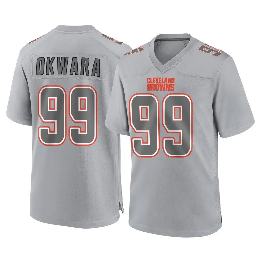 C.Browns #99 Julian Okwara Player Gray Atmosphere Fashion Game ROCER Stitched Jerseys
