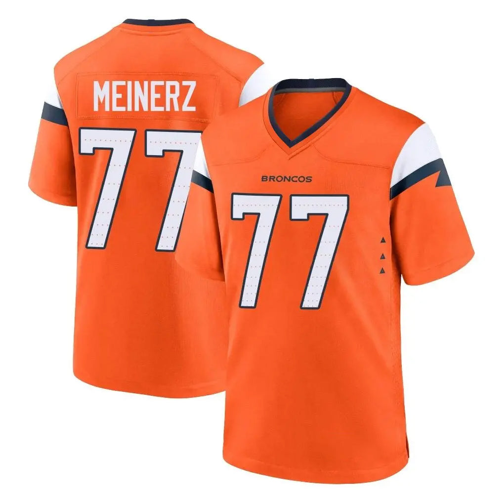 D.Broncos #77 Quinn Meinerz Player Orange Home Game ROCER Stitched Jerseys