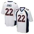 D.Broncos #22 Brandon Jones Player White Game ROCER Stitched Jerseys