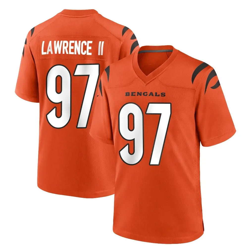 C.Bengals #97 Dexter Lawrence II Player Orange Home Game ROCER Stitched Jerseys