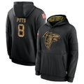 A.Falcons #8 Kyle Pitts Sr. Player Black Salute to Service Limited Black Hoodie ROCER Stitched Jerseys