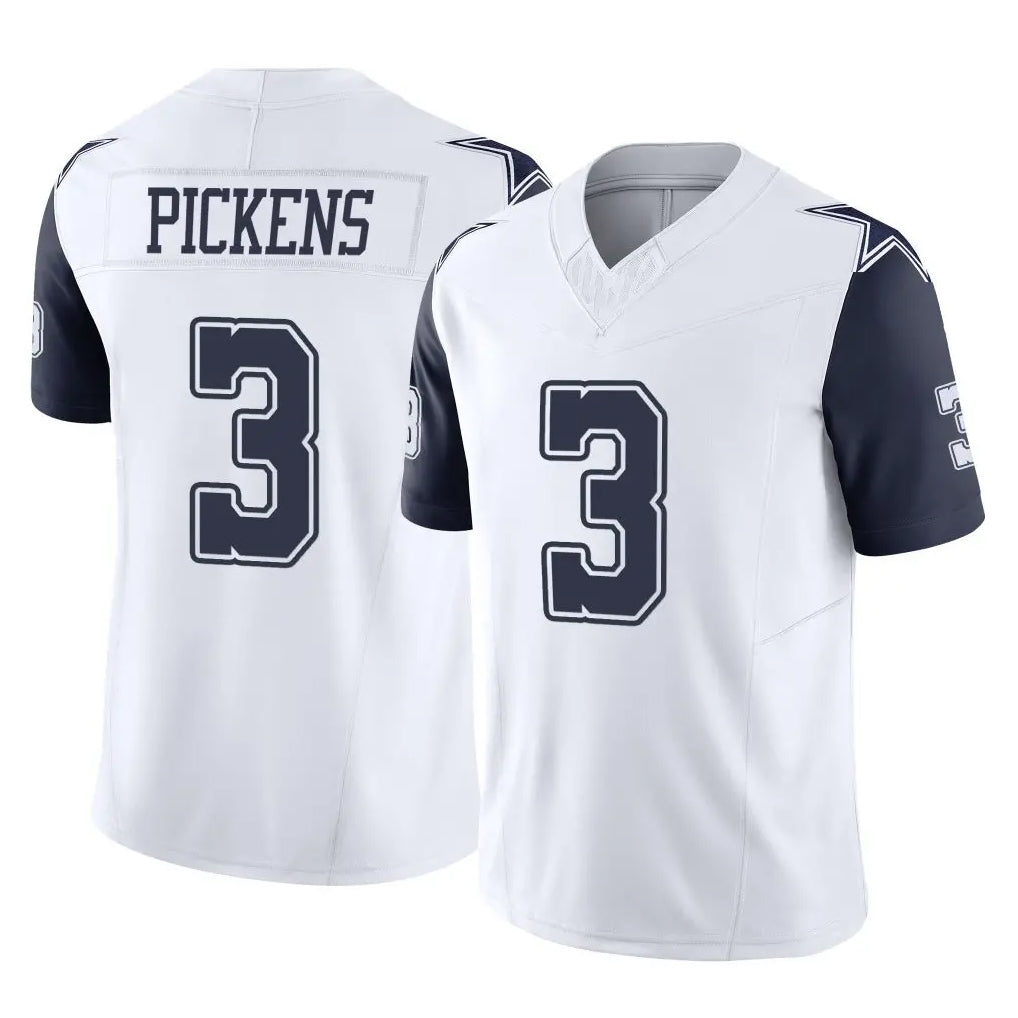 D.Cowboys #3 George Pickens Player White-Navy Limited Vapor F.U.S.E. Home Game ROCER Stitched Jerseys