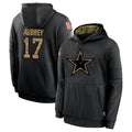 D.Cowboys #17 Brandon Aubrey Player Black Salute to Service Pullover Hoodies Limited ROCER Stitched Jerseys