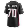 A.Falcons #70 Jake Matthews Player Black Home Game ROCER Stitched Jerseys
