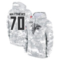 A.Falcons #70 Jake Matthews Player Arctic Camo Salute to Service Limited Hoodie ROCER Stitched Jerseys