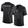 P.Steelers #99 Derrick Harmon Player Black Reflective Limited Home Game ROCER Stitched Jerseys
