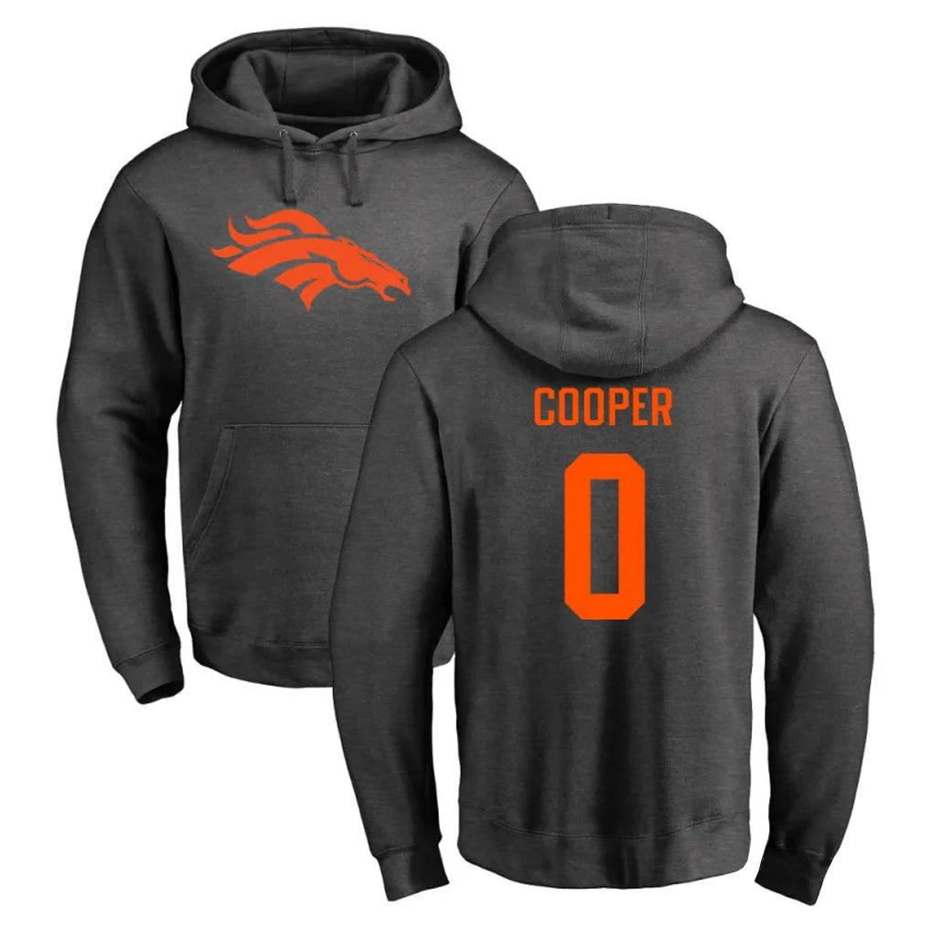 D.Broncos #0 Jonathon Cooper Player Ash One Color Pullover Hoodie Limited ROCER Stitched Jerseys