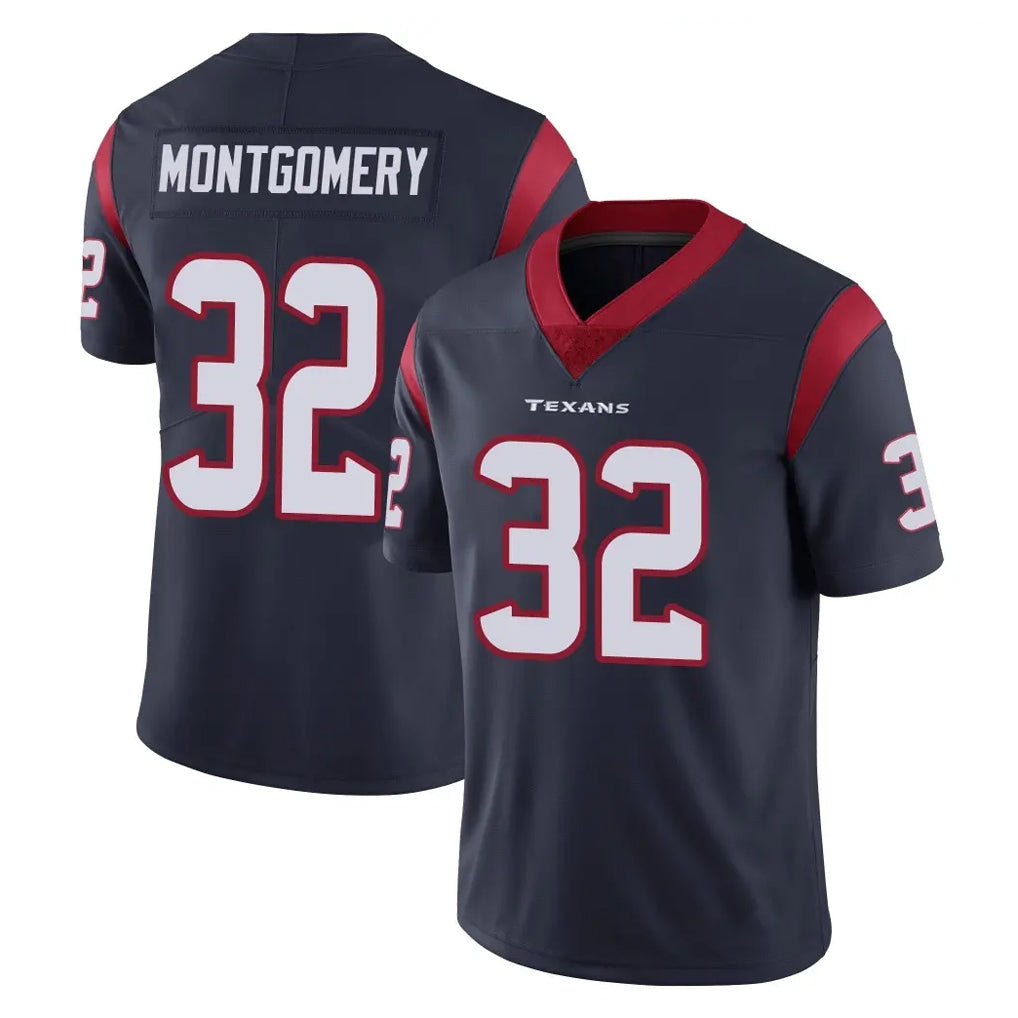 H.Texans #32 David Montgomery Player Navy Limited Vapor Untouchable Home Game ROCER Stitched Jerseys