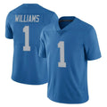 D.Lions #1 Jameson Williams Player Blue Limited Throwback Vapor Untouchable ROCER Stitched Jerseys