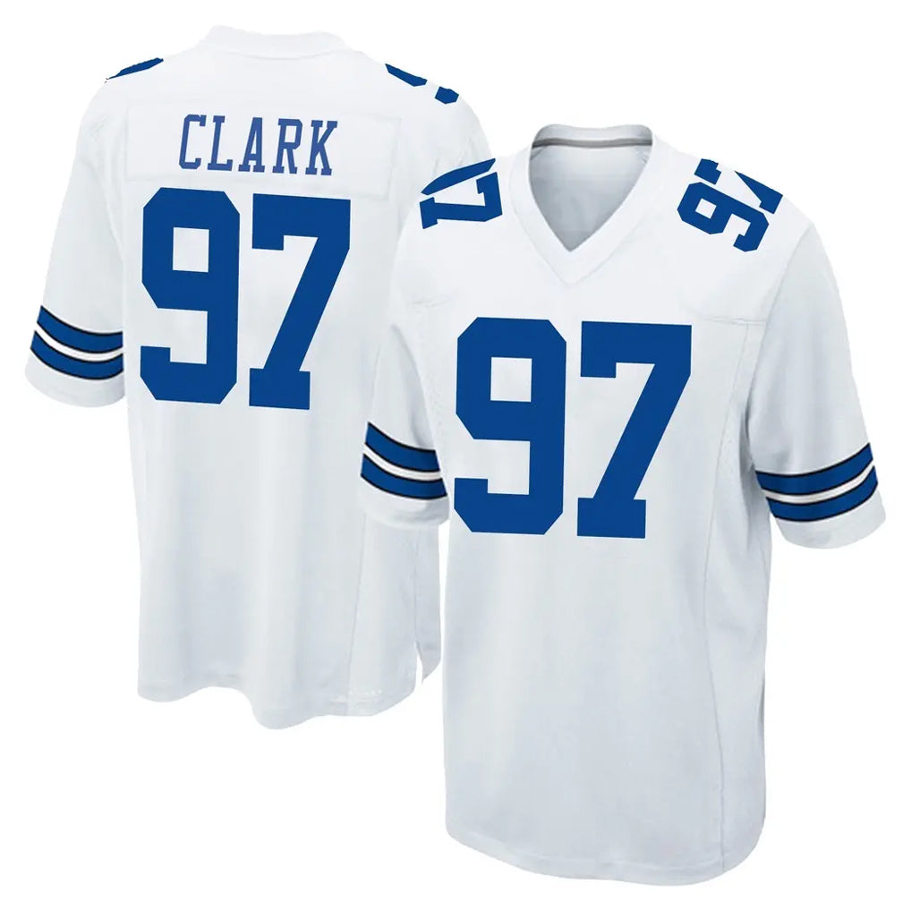 D.Cowboys #97 Kenny Clark Player White Home Game ROCER Stitched Jerseys