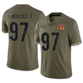C.Bengals #97 Dexter Lawrence II Player Olive Salute to Service Limited Game ROCER Stitched Jerseys
