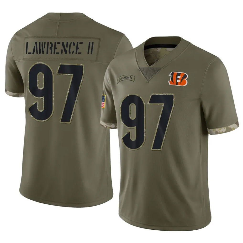 C.Bengals #97 Dexter Lawrence II Player Olive Salute to Service Limited Game ROCER Stitched Jerseys