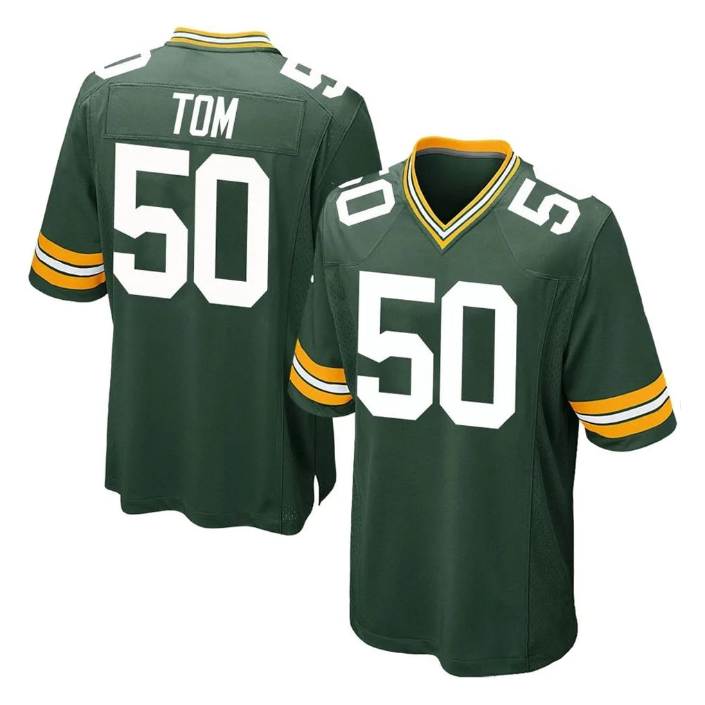 GB.Packers #50 Zach Tom Player Green Home Game ROCER Stitched Jerseys