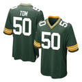GB.Packers #50 Zach Tom Player Green Home Game ROCER Stitched Jerseys