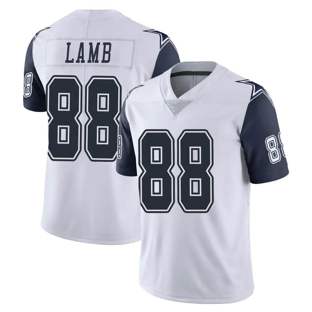 D.Cowboys #88 CeeDee Lamb Player White-Navy Limited Color Rush Vapor Untouchable Home Game ROCER Stitched Jerseys
