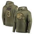 C.Browns #3 Jerry Jeudy Player Olive Salute to Service Pullover Hoodies Home Game ROCER Stitched Jerseys